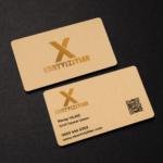 Fantazi Kahverengi Kartvizit – Parlak Altın Yaldız – Trigromi Baskı