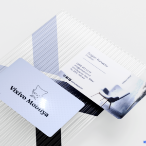 Plastik Kartvizit - Tek Yüzey Yuvarlak Desen - 660 Mikron Oval Kesim