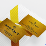 Plastik Kartvizit – Gold Simli Yüzey – Parlak Siyah Yaldızlı ve Renkli Baskı – Oval Kesim