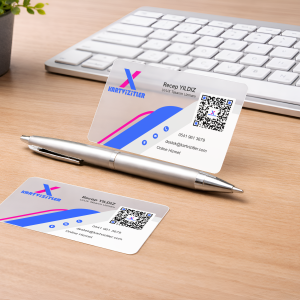 Şeffaf Plastik Kartvizit - Renkli Baskı 500 Mikron Oval Kesim