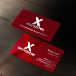 Süet Kırmızı Kartvizit – Mat Kırmızı ve Gümüş Yaldızlı