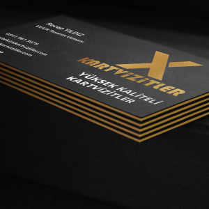 Süet Siyah Kağıt 3 Katlı Sıvama Kartvizit