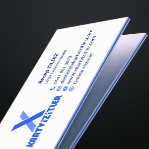 Fantazi Kartvizit 3 Katlı Tekrenk Baskı Tripleks Sıvama