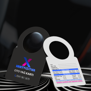 Oto Yağ Bakım Kartı - Kabartma Laklı Mat Selefonlu